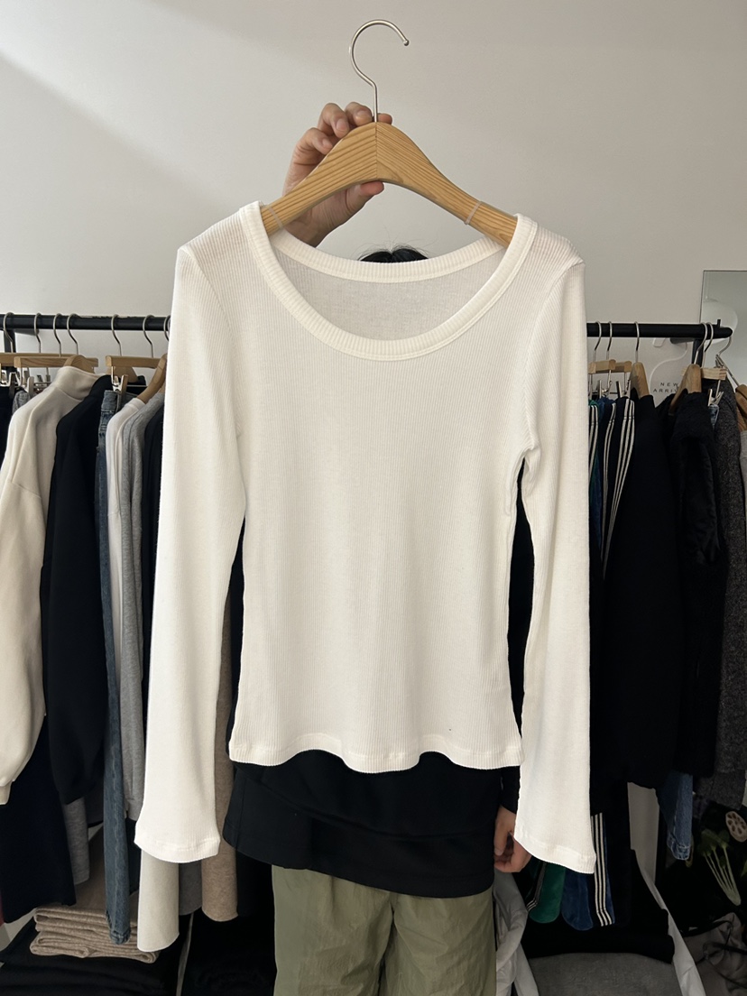 AS THOUGHT韓國代購㊣女士新款休閑25秋冬職業時尚長袖T恤AS THOUGHT長袖T恤圖色1