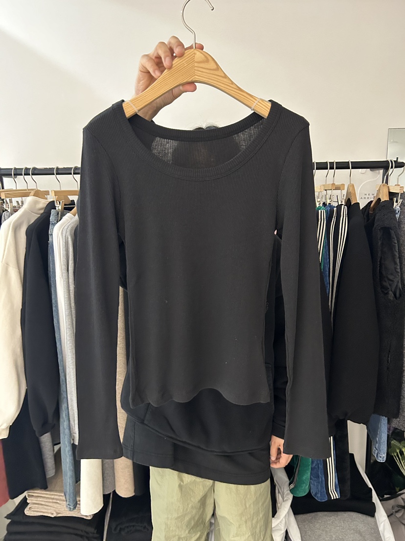 AS THOUGHT韓國代購㊣女士新款休閑25秋冬職業時尚長袖T恤AS THOUGHT長袖T恤圖色4