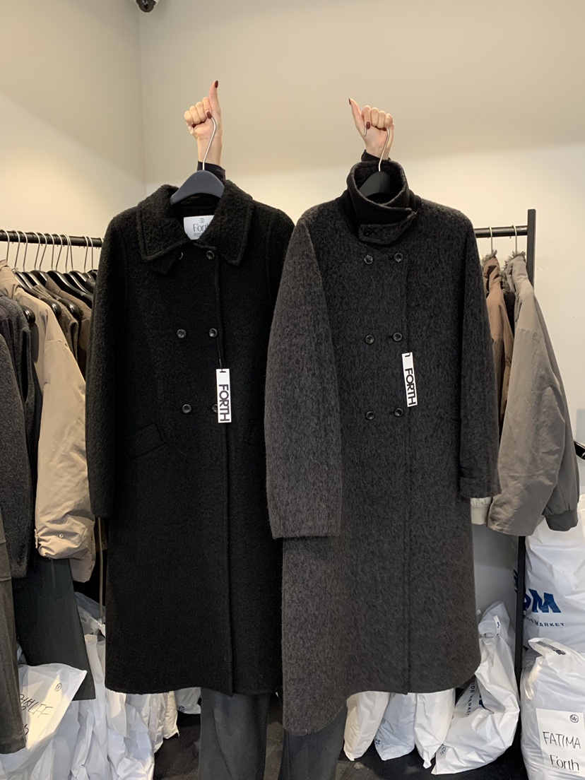 FORTH韓國代購㊣女裝新品時尚真品人氣休閑熱賣25秋冬中長款大衣FORTH中長款大衣
