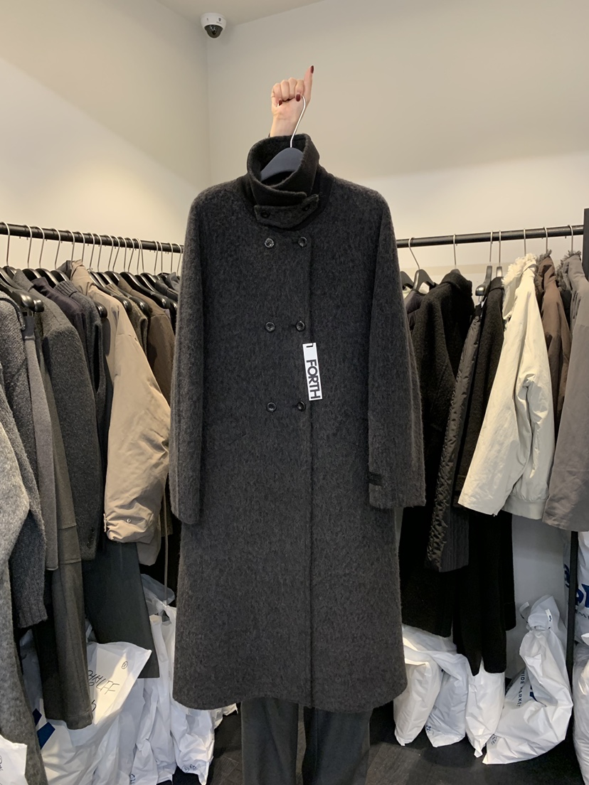 FORTH韓國代購㊣女裝新品時尚真品人氣休閑熱賣25秋冬中長款大衣FORTH中長款大衣