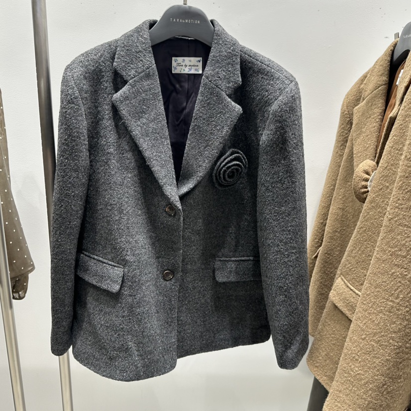 TARABY MOTION東大門㊣代購女士新款推薦25秋冬夾克含飾品羊毛TARABY MOTION夾克圖色2