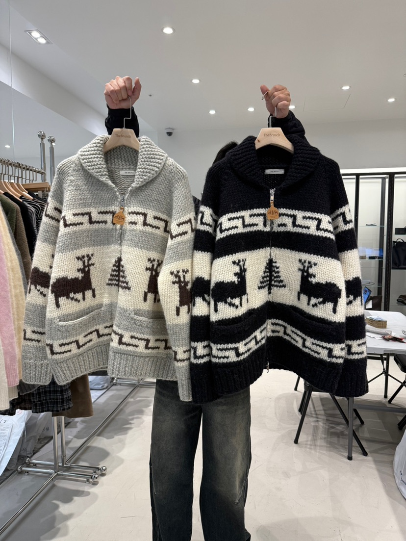 THE BRUNCH東大門㊣代購女士新款真品25秋冬時尚毛衣手工拉鏈THE BRUNCH毛衣