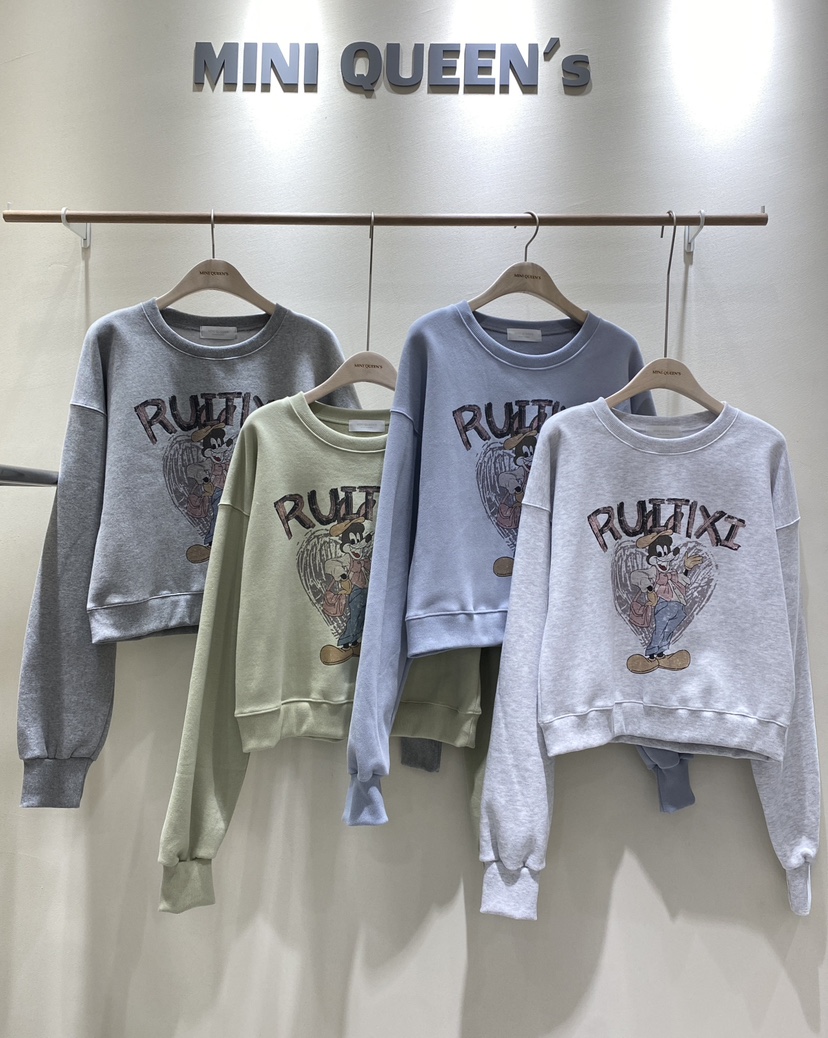 MINIQUEENS韓國直郵㊣女裝新款時尚熱賣真品休閑人氣衛衣加絨MINIQUEENS衛衣