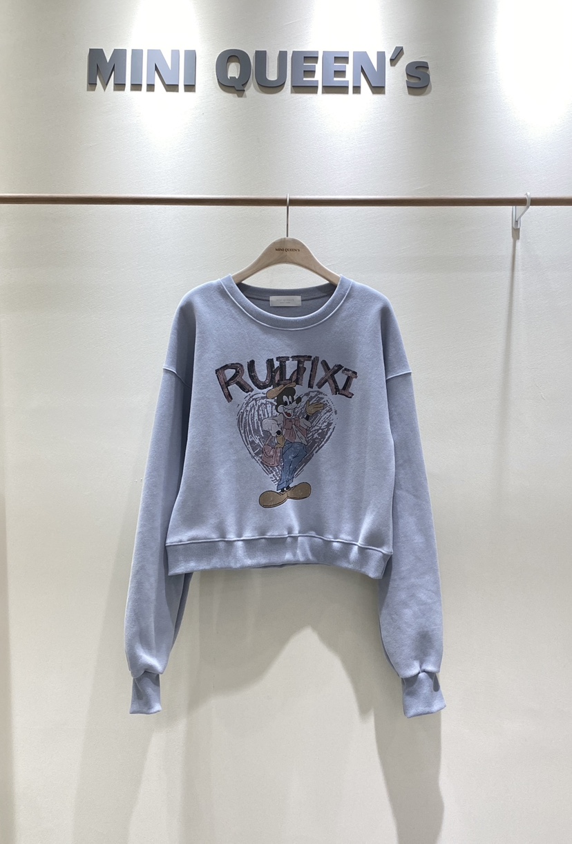 MINIQUEENS韓國直郵㊣女裝新款時尚熱賣真品休閑人氣衛衣加絨MINIQUEENS衛衣圖色3