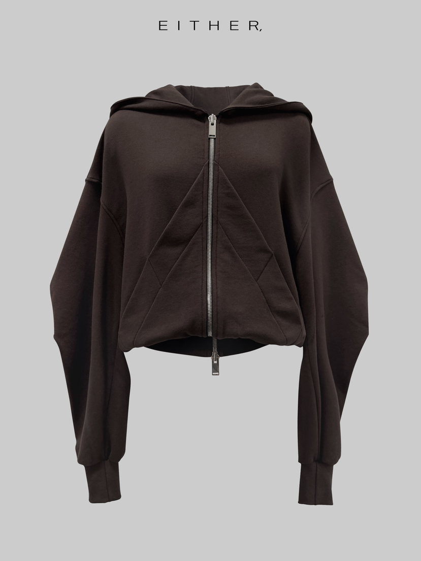 EITHER東大門㊣直郵女士新品25秋冬時尚推薦熱賣衛衣拉鏈兜帽EITHER衛衣圖色1