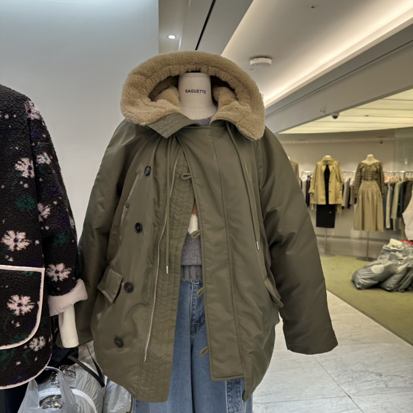 BAGUETTE-P東大門㊣直郵女裝新品職業短款羽絨服羊毛填充鴨絨BAGUETTE-P短款羽絨服圖色1