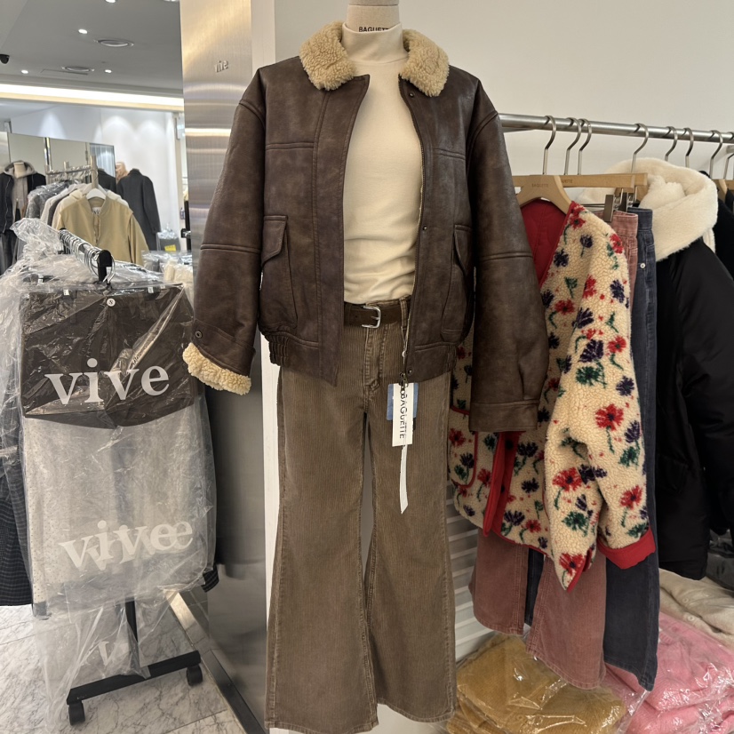 BAGUETTE-P韓國代購㊣女裝新品熱賣時尚真品25秋冬夾克皮革BAGUETTE-P夾克