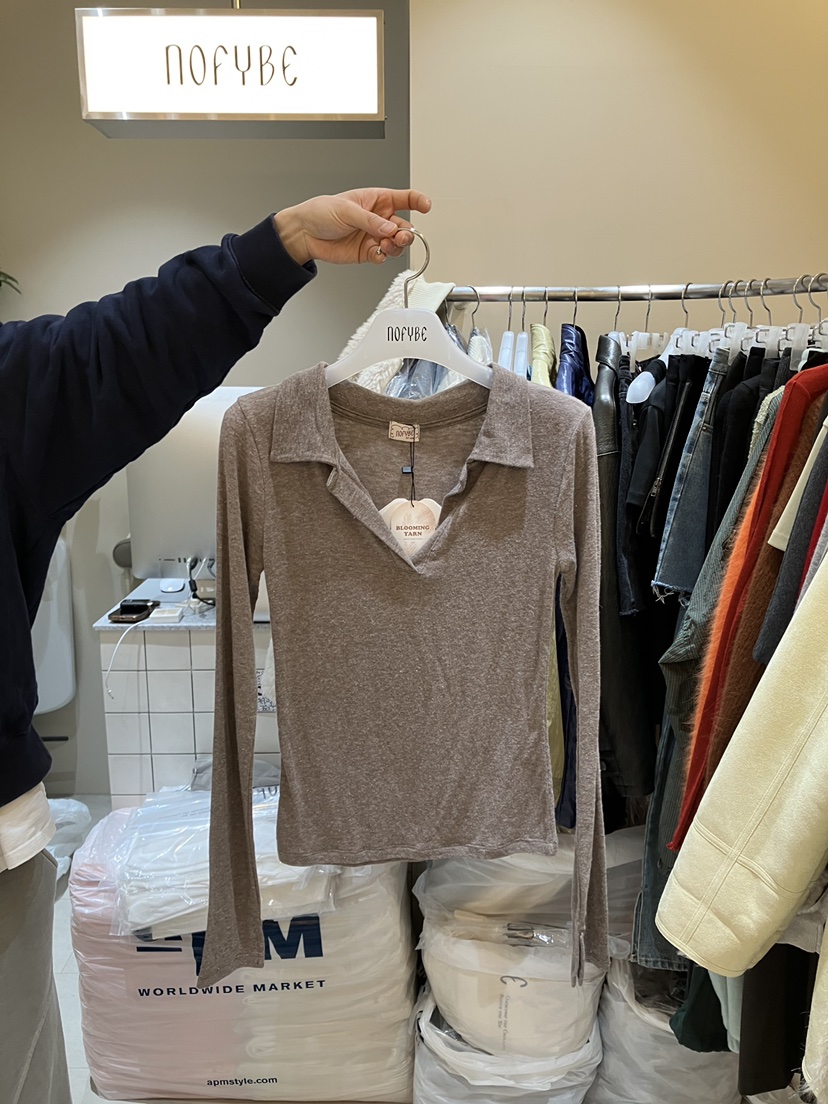 NOFYBE韓國直郵㊣女士新款職業25秋冬推薦真品人氣長袖T恤天絲NOFYBE長袖T恤圖色3