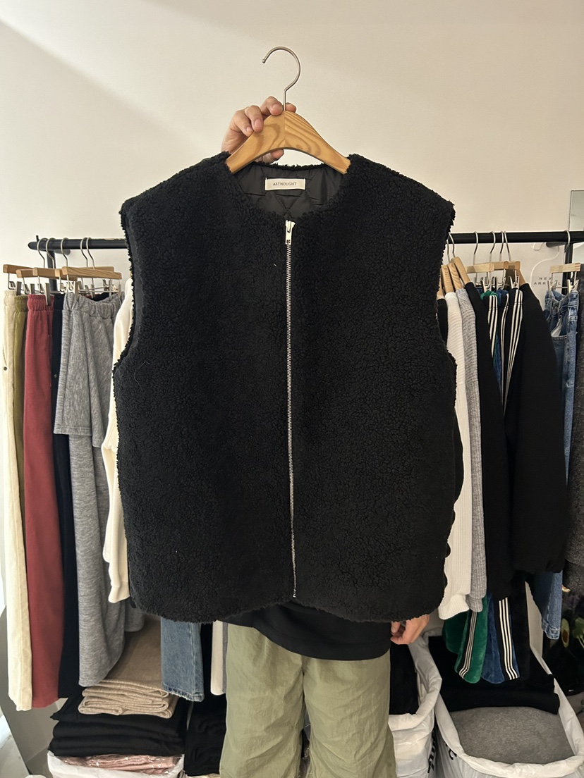 AS THOUGHT東大門㊣直郵女裝新品真品推薦職業25秋冬馬甲羊毛AS THOUGHT馬甲圖色2