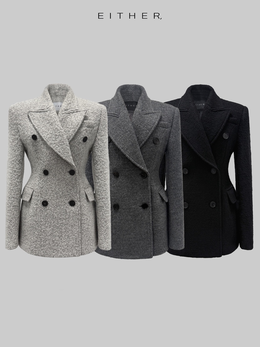 EITHER東大門㊣直郵女裝新款25秋冬熱賣時尚人氣職業休閑夾克EITHER夾克