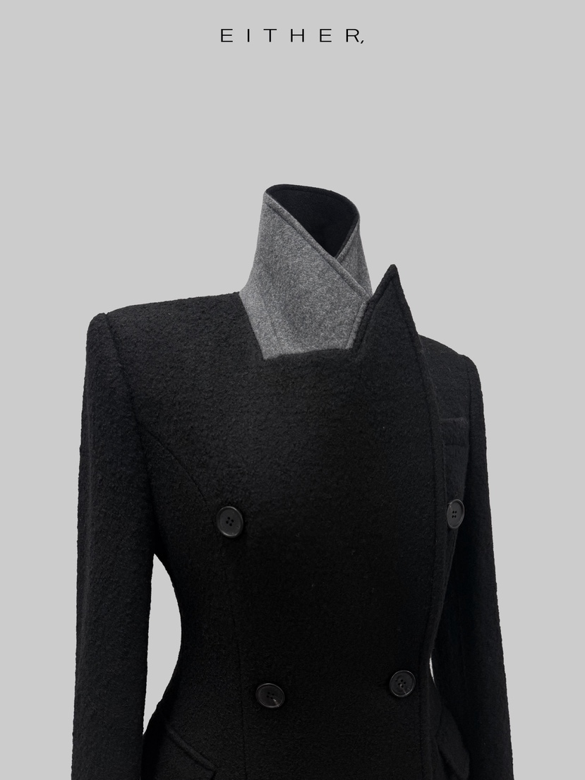 EITHER東大門㊣直郵女裝新款25秋冬熱賣時尚人氣職業休閑夾克EITHER夾克