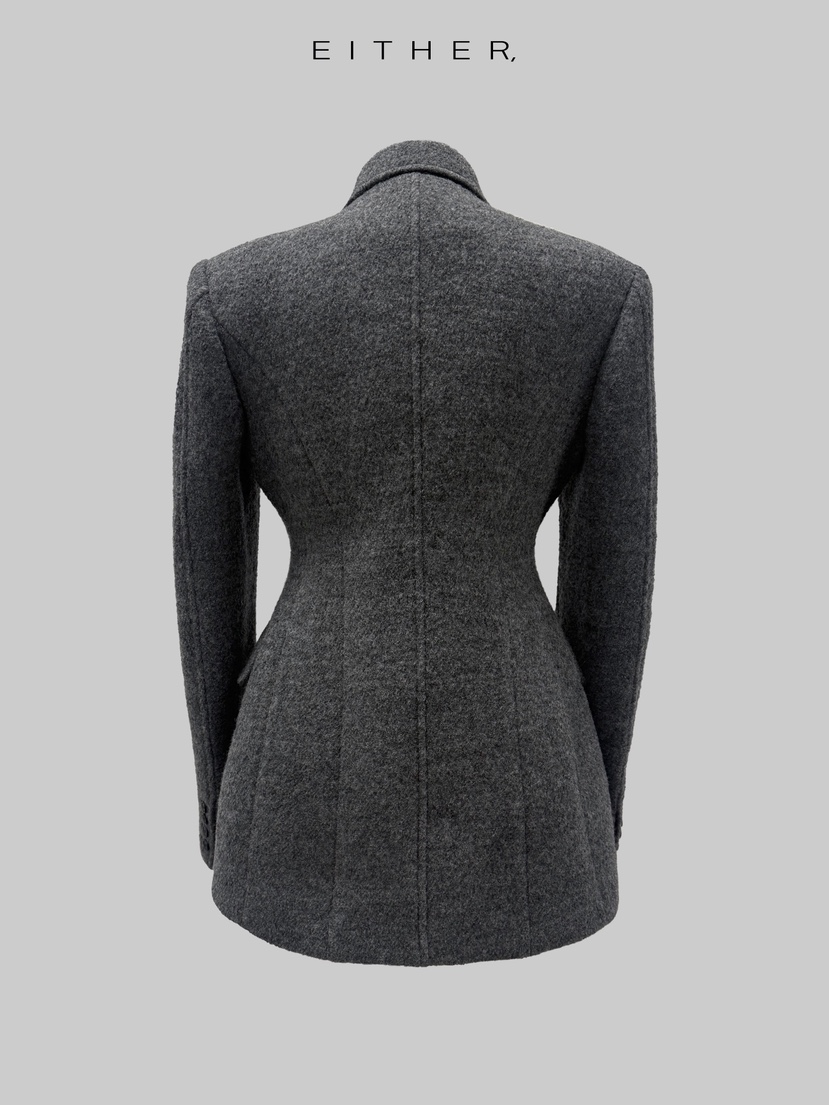 EITHER東大門㊣直郵女裝新款25秋冬熱賣時尚人氣職業休閑夾克EITHER夾克