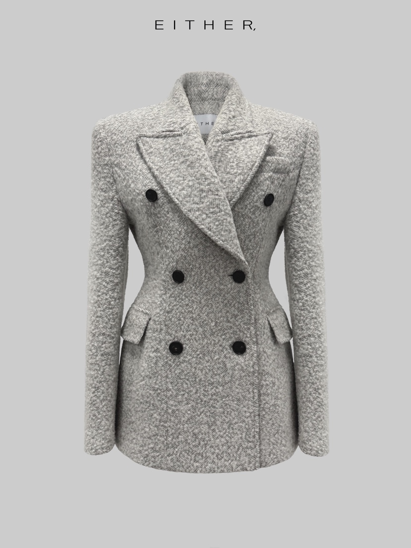 EITHER東大門㊣直郵女裝新款25秋冬熱賣時尚人氣職業休閑夾克EITHER夾克圖色1