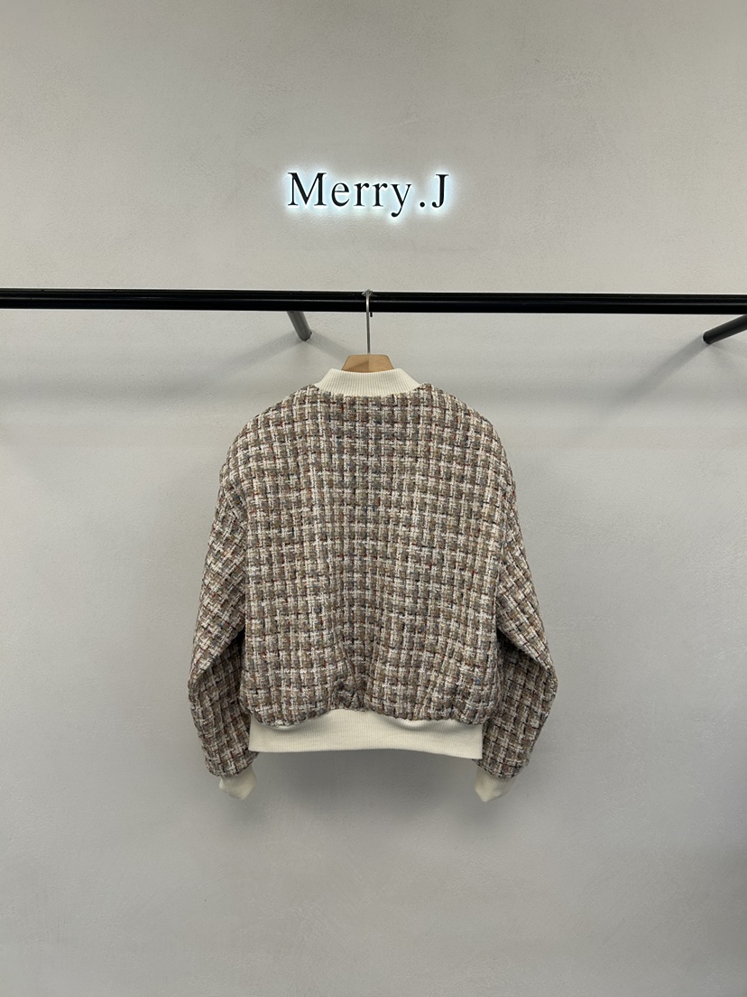 MERRY-J韓國直郵㊣女士新款休閑人氣推薦職業25秋冬夾克花呢MERRY-J夾克