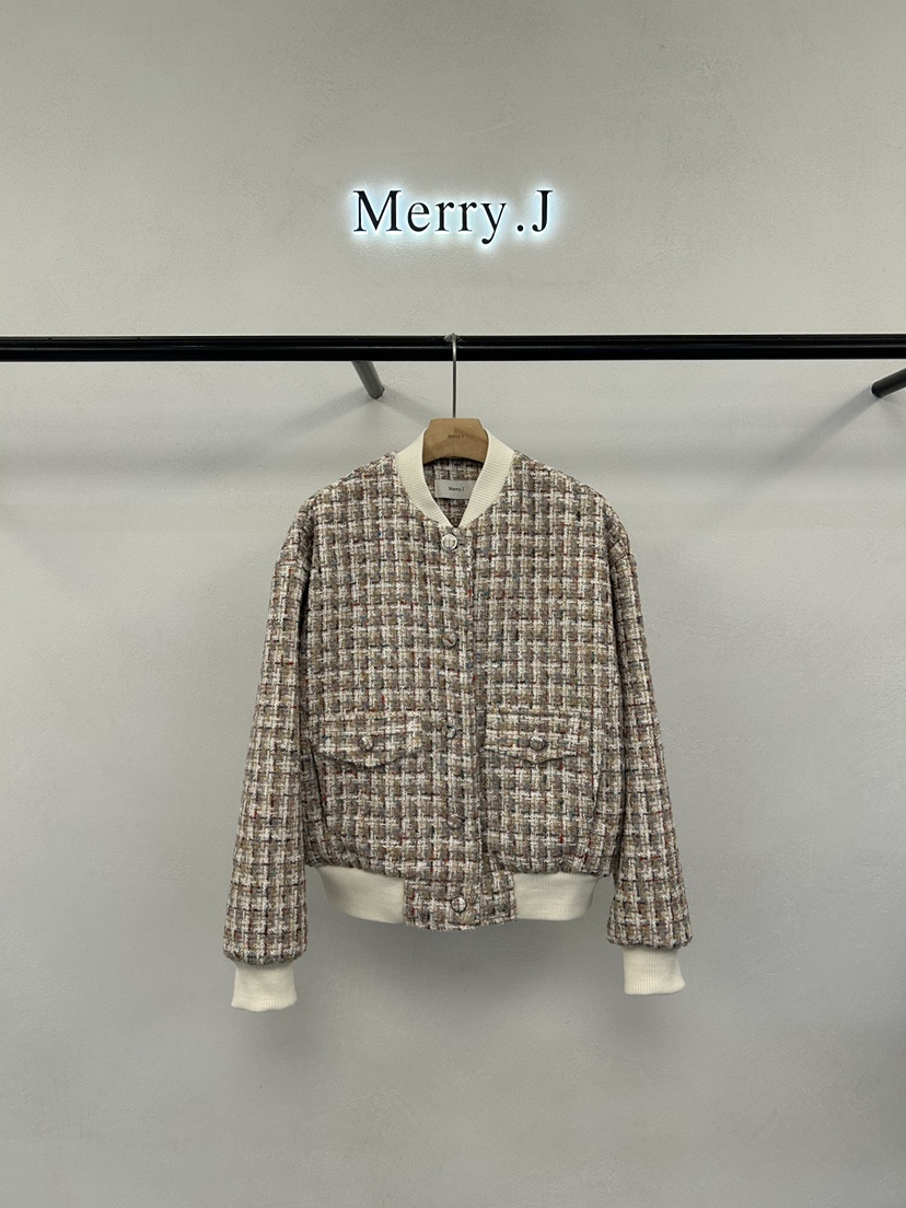MERRY-J韓國直郵㊣女士新款休閑人氣推薦職業25秋冬夾克花呢MERRY-J夾克圖色1