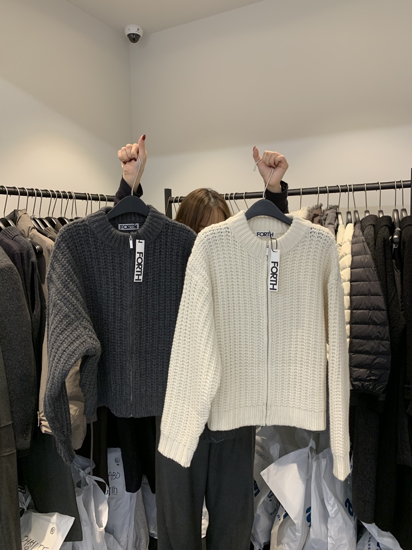 FORTH東大門㊣代購女裝新品25秋冬時尚推薦真品休閑針織衫拉鏈FORTH針織衫