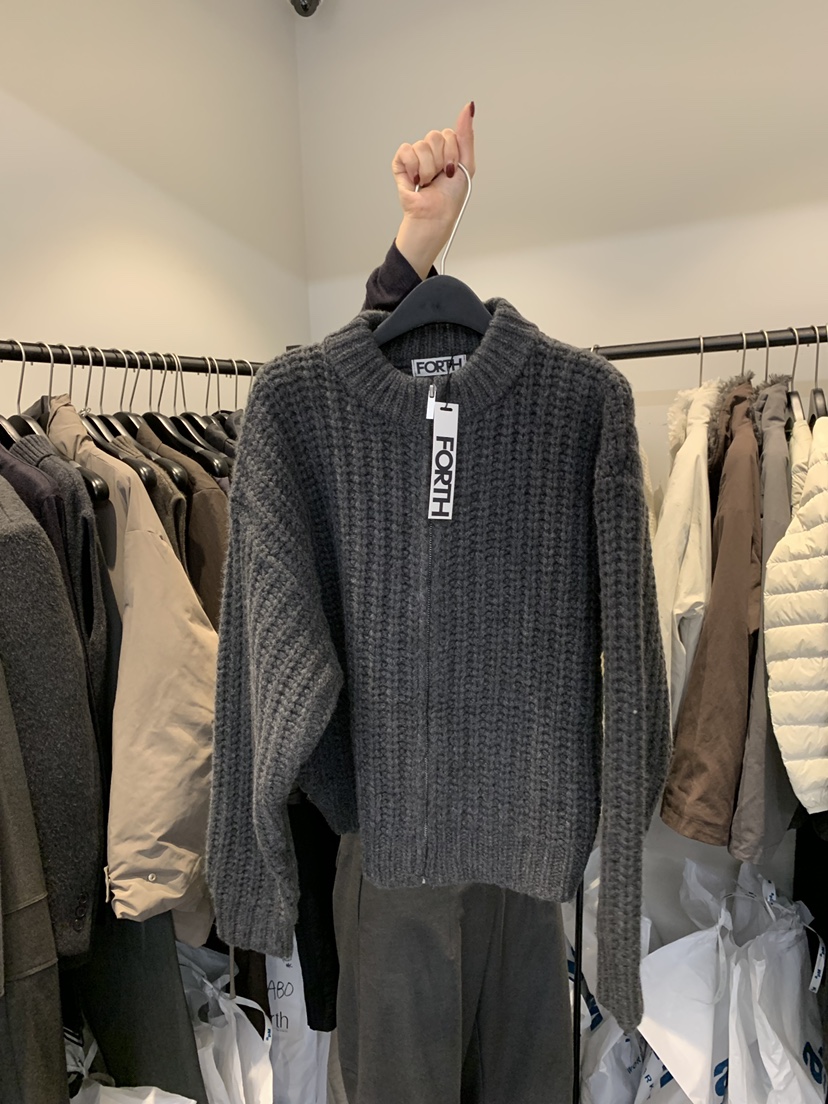 FORTH東大門㊣代購女裝新品25秋冬時尚推薦真品休閑針織衫拉鏈FORTH針織衫圖色2