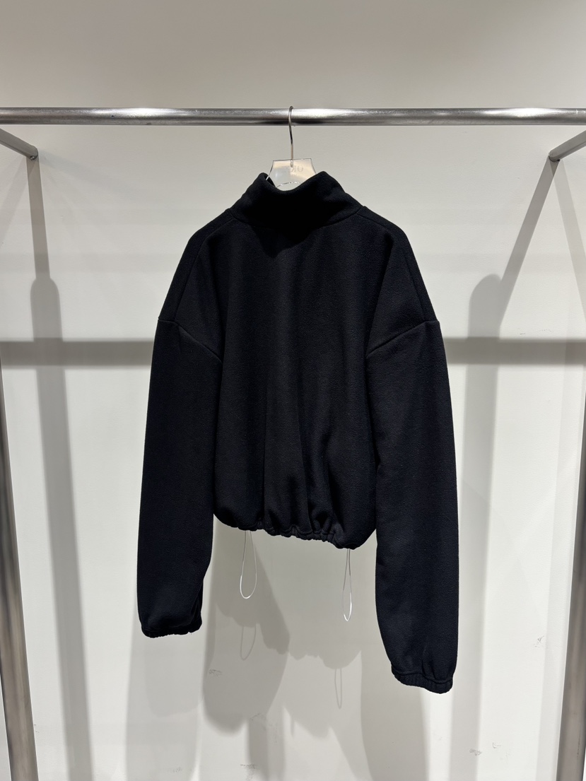 OKIE東大門㊣代購女裝新品熱賣職業25秋冬夾克羊毛拉鏈拼色OKIE夾克