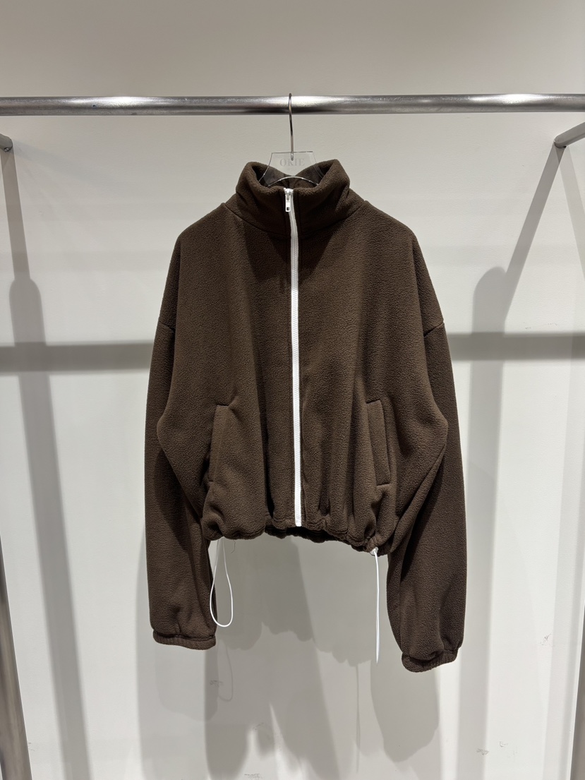 OKIE東大門㊣代購女裝新品熱賣職業25秋冬夾克羊毛拉鏈拼色OKIE夾克圖色3