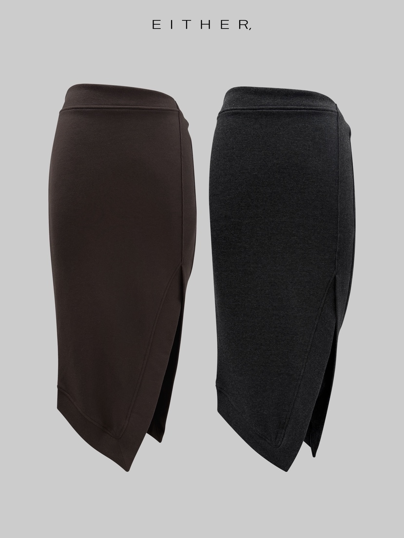 EITHER韓國代購㊣女士新款職業熱賣休閑長裙不對稱中長款棉質EITHER長裙