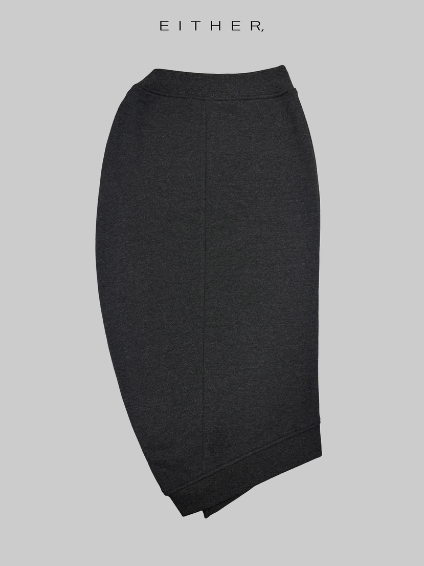 EITHER韓國代購㊣女士新款職業熱賣休閑長裙不對稱中長款棉質EITHER長裙