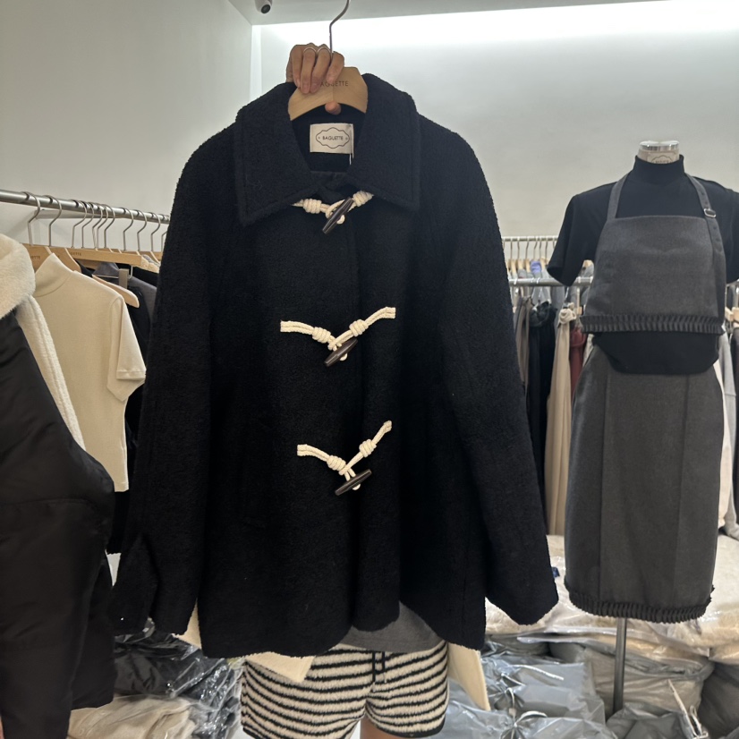 BAGUETTE-P韓國代購㊣女裝新款真品25秋冬休閑人氣短款大衣BAGUETTE-P短款大衣圖色2深藍色