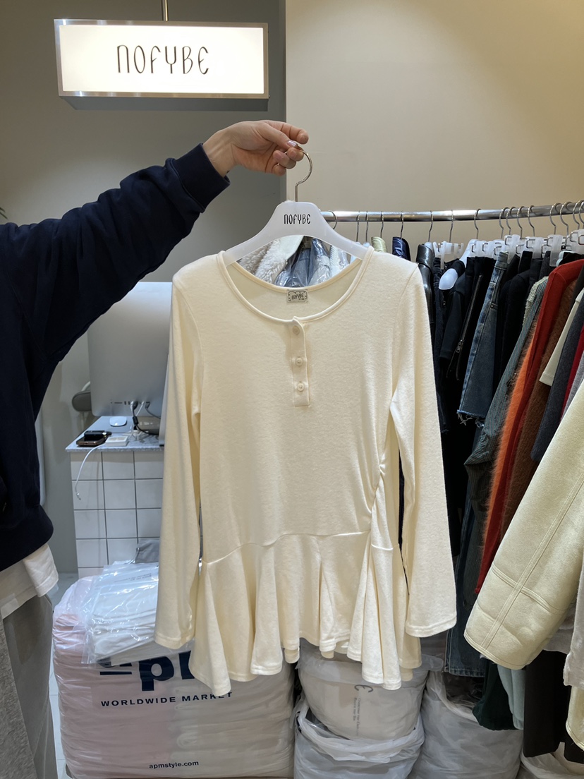 NOFYBE韓國直郵㊣女士新品時尚推薦職業人氣真品熱賣長袖T恤NOFYBE長袖T恤圖色2