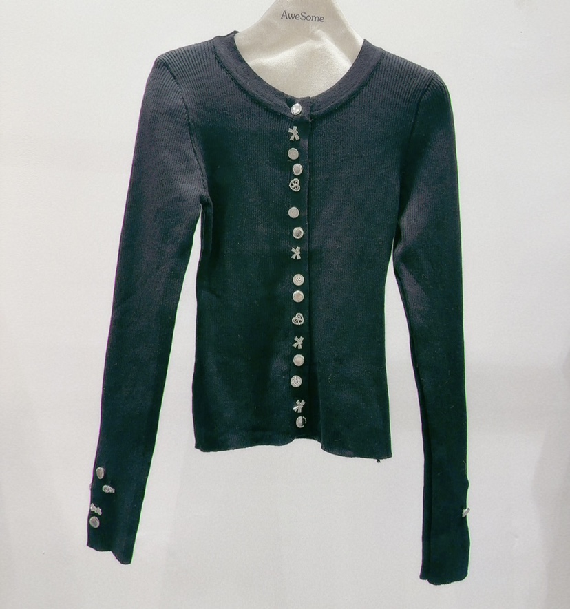 AWESOME-P韓國直郵㊣女士新款推薦時尚熱賣針織衫開衫紐扣AWESOME-P針織衫