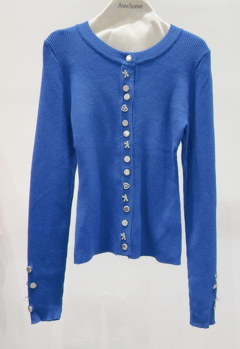 AWESOME-P韓國直郵㊣女士新款推薦時尚熱賣針織衫開衫紐扣AWESOME-P針織衫圖色2