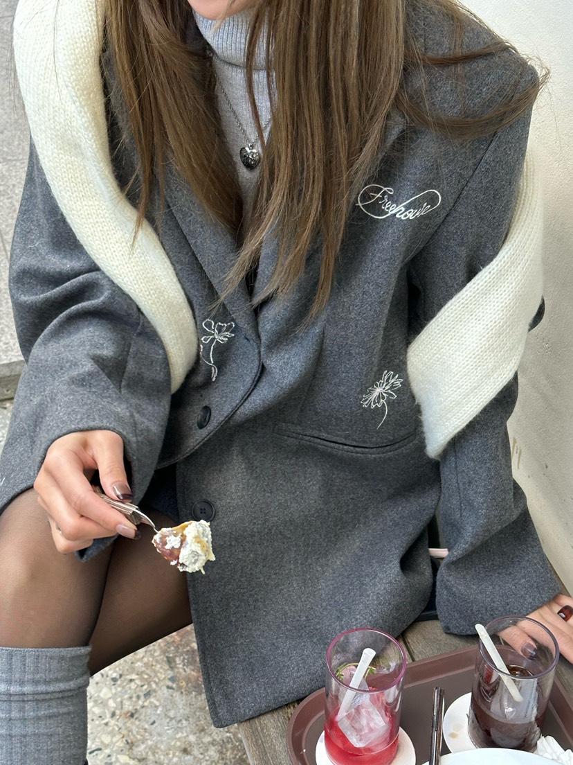 ZEROZERO東大門㊣代購女士新款職業真品休閑熱賣夾克羊毛絎縫ZEROZERO夾克圖色3