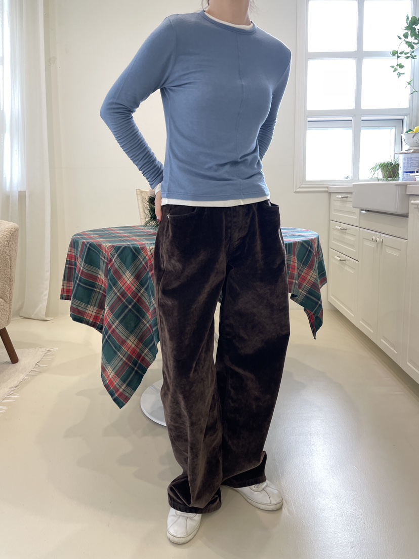 EDITION-P韓國代購㊣女裝新品人氣推薦25秋冬職業休閑長袖T恤CHAHEE長袖T恤