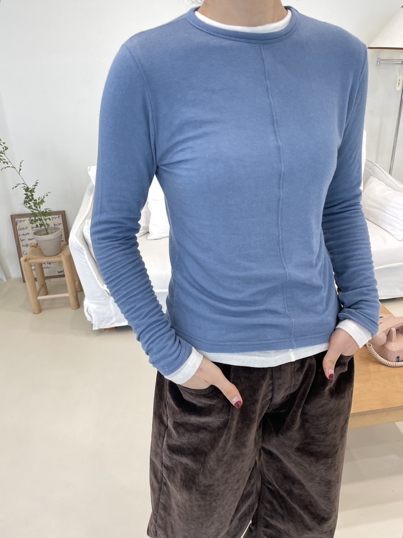 EDITION-P韓國代購㊣女裝新品人氣推薦25秋冬職業休閑長袖T恤CHAHEE長袖T恤