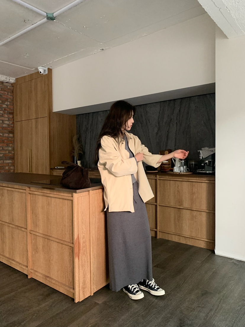 BLEECKER韓國直郵㊣女裝新品熱賣人氣職業推薦休閑25秋冬長裙BLEECKER長裙