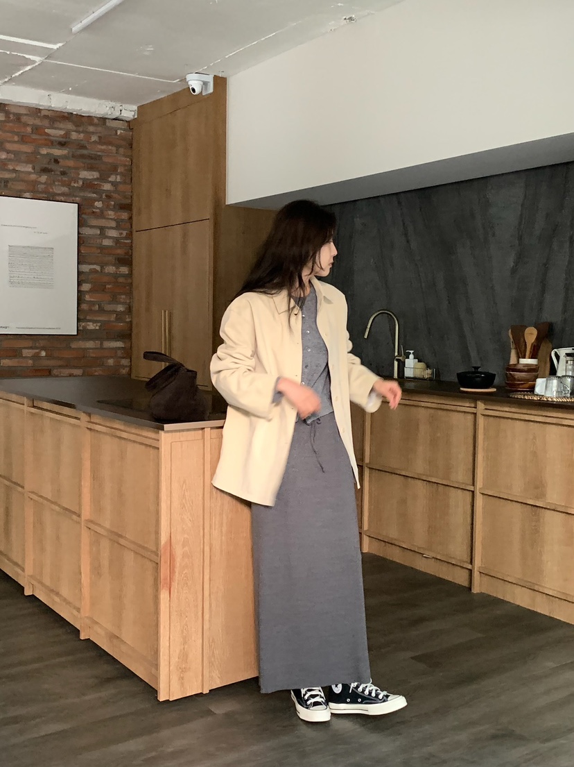 BLEECKER韓國直郵㊣女裝新品熱賣人氣職業推薦休閑25秋冬長裙BLEECKER長裙