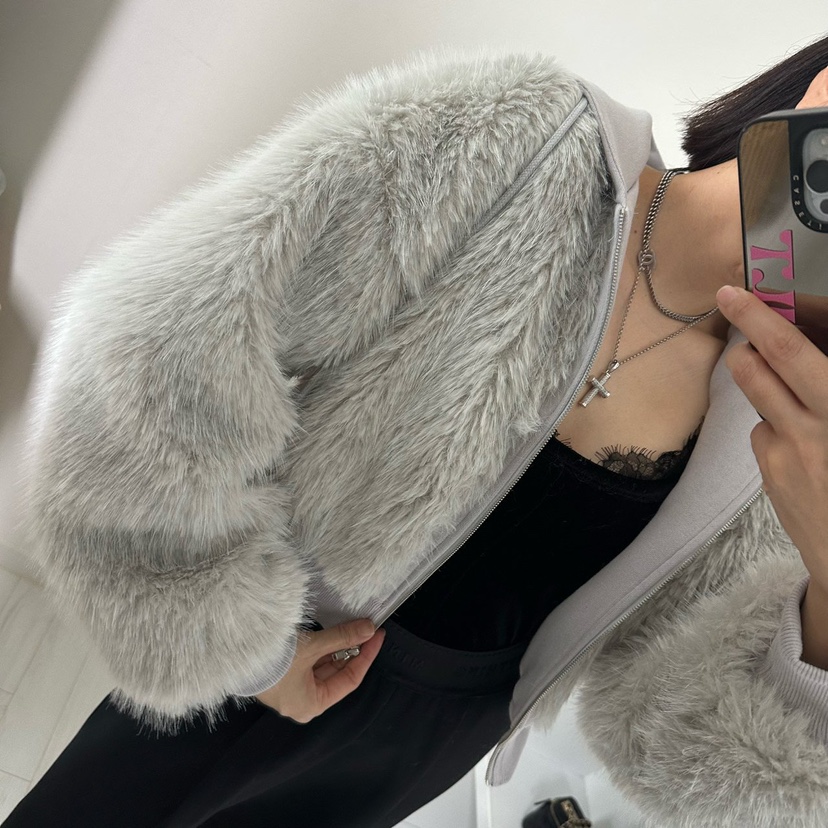 SOUIT東大門㊣代購女裝新款25秋冬熱賣真品推薦夾克皮草連帽SOUIT by mabel-L夾克