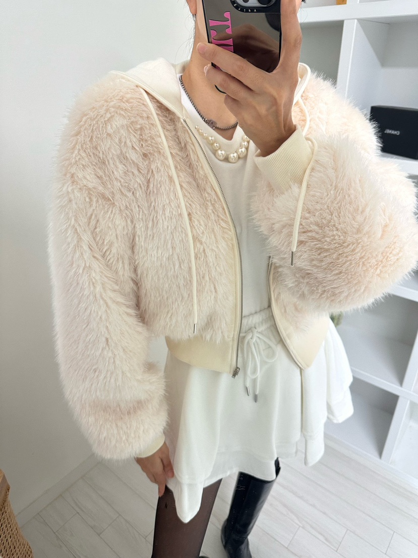 SOUIT東大門㊣代購女裝新款25秋冬熱賣真品推薦夾克皮草連帽SOUIT by mabel-L夾克