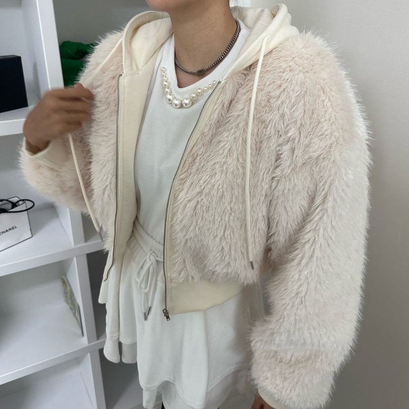 SOUIT東大門㊣代購女裝新款25秋冬熱賣真品推薦夾克皮草連帽SOUIT by mabel-L夾克