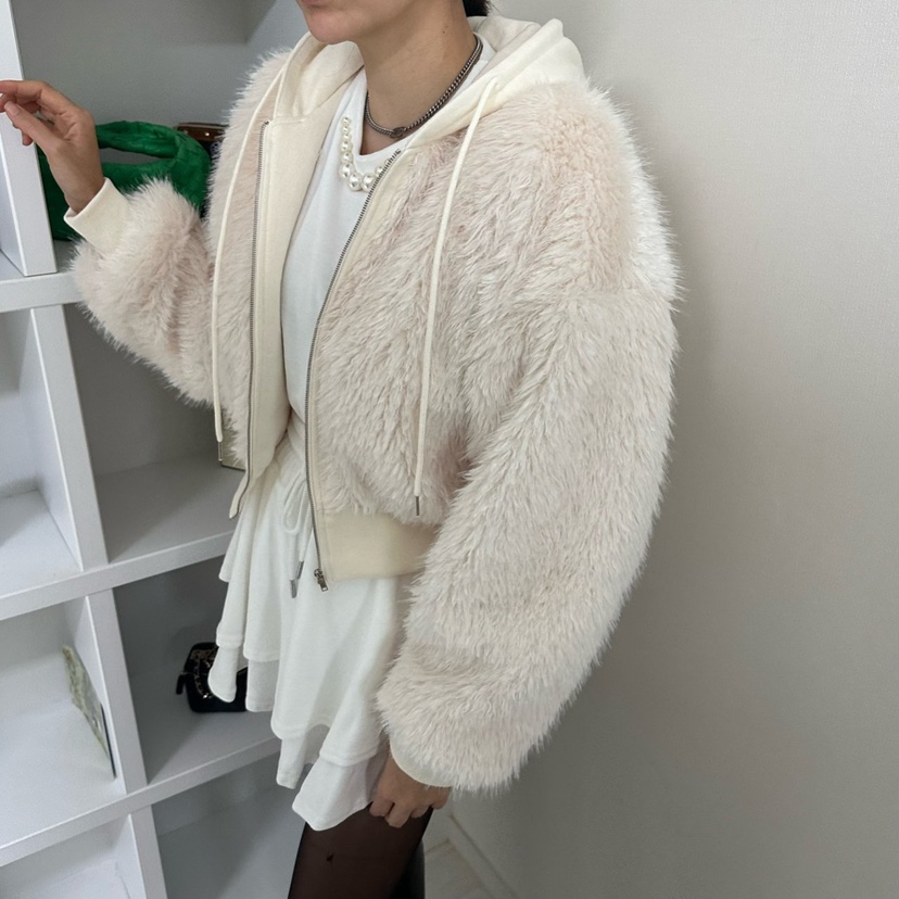 SOUIT東大門㊣代購女裝新款25秋冬熱賣真品推薦夾克皮草連帽SOUIT by mabel-L夾克