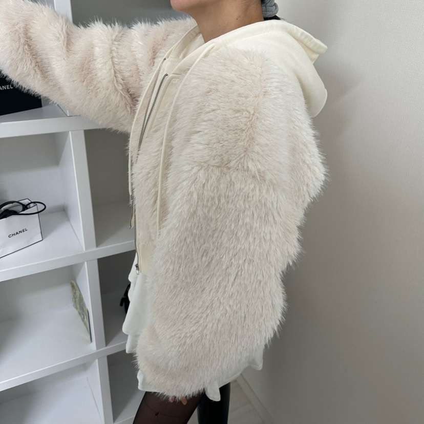 SOUIT東大門㊣代購女裝新款25秋冬熱賣真品推薦夾克皮草連帽SOUIT by mabel-L夾克