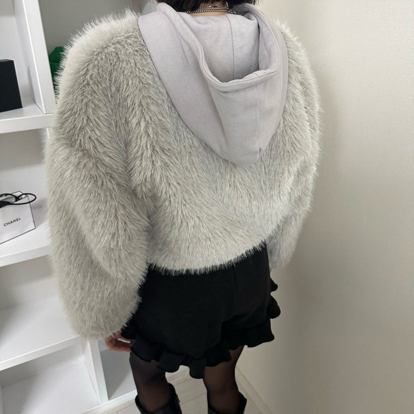 SOUIT東大門㊣代購女裝新款25秋冬熱賣真品推薦夾克皮草連帽SOUIT by mabel-L夾克