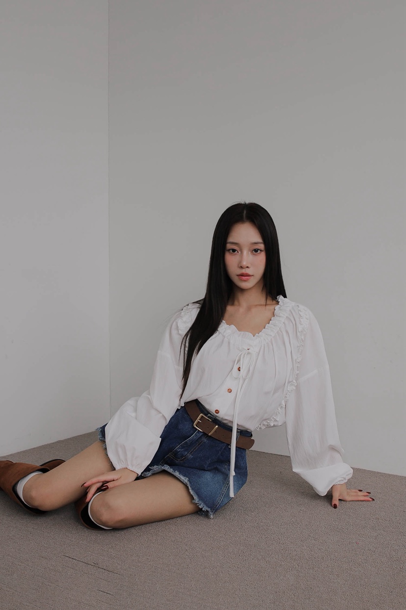 SLIT韓國代購㊣女士新品人氣職業25秋冬時尚休閑襯衫蕾絲衫SLIT襯衫/蕾絲衫