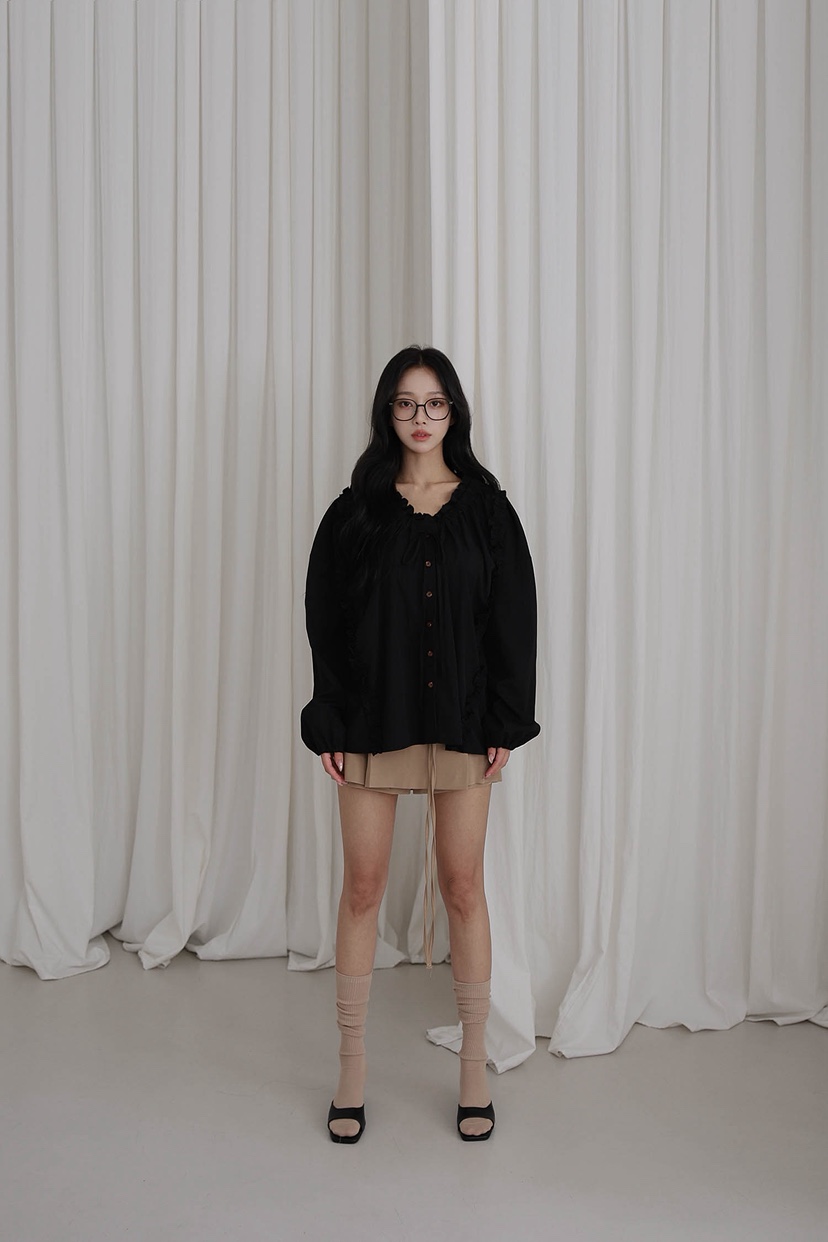 SLIT韓國代購㊣女士新品人氣職業25秋冬時尚休閑襯衫蕾絲衫SLIT襯衫/蕾絲衫