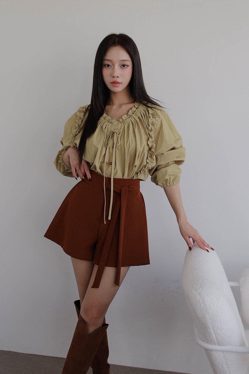 SLIT韓國代購㊣女士新品人氣職業25秋冬時尚休閑襯衫蕾絲衫SLIT襯衫/蕾絲衫