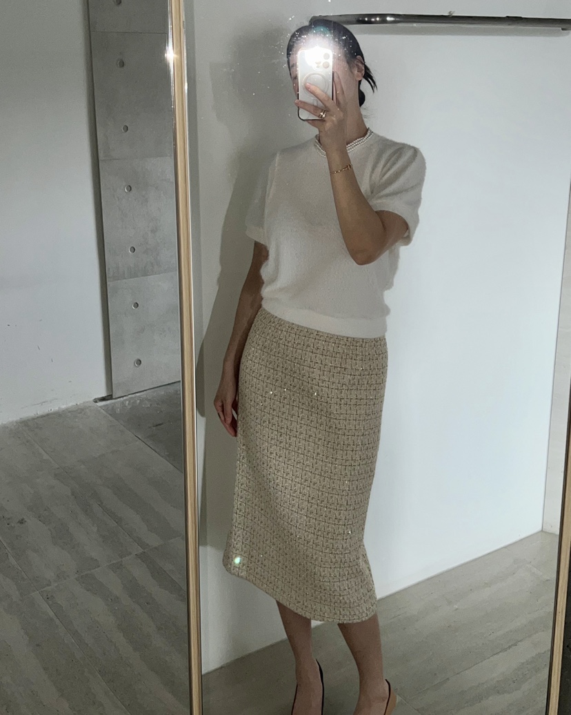 VERNI東大門㊣代購女裝新品人氣推薦職業半身裙中短裙羊毛花呢VERNI半身裙/中短裙