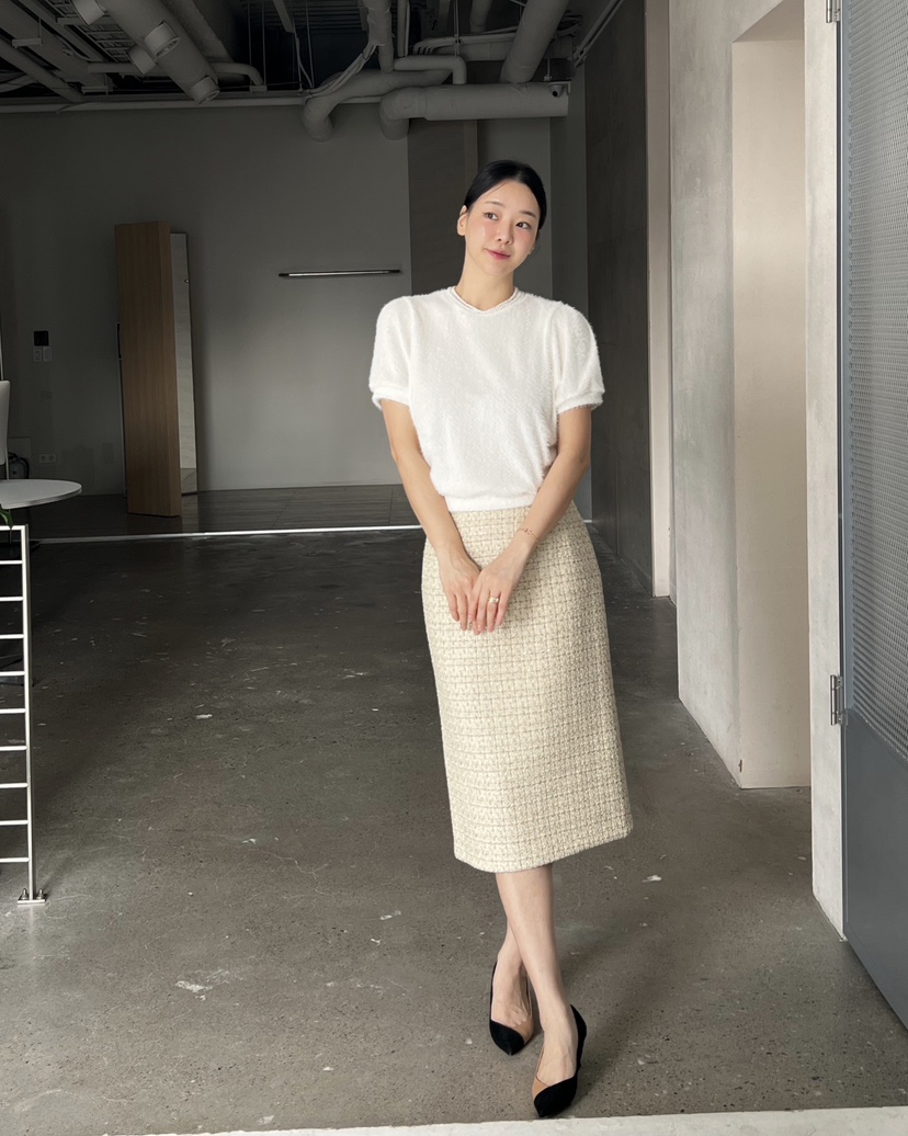 VERNI東大門㊣代購女裝新品人氣推薦職業半身裙中短裙羊毛花呢VERNI半身裙/中短裙