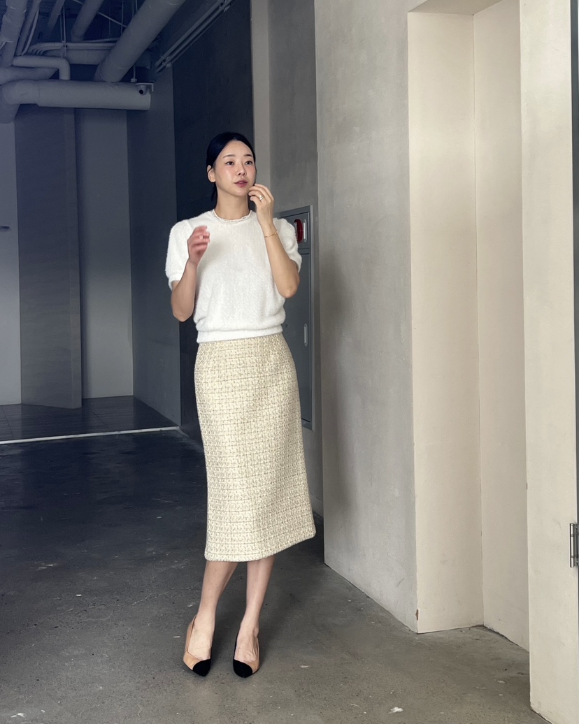 VERNI東大門㊣代購女裝新品人氣推薦職業半身裙中短裙羊毛花呢VERNI半身裙/中短裙