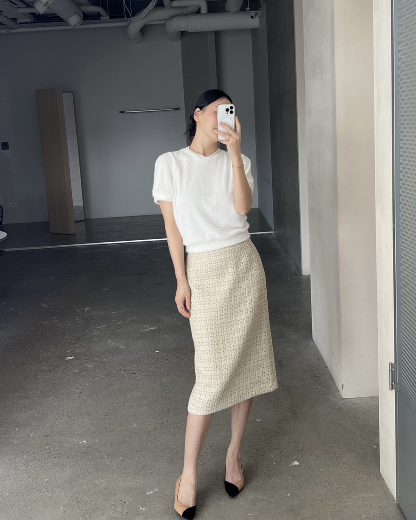 VERNI東大門㊣代購女裝新品人氣推薦職業半身裙中短裙羊毛花呢VERNI半身裙/中短裙