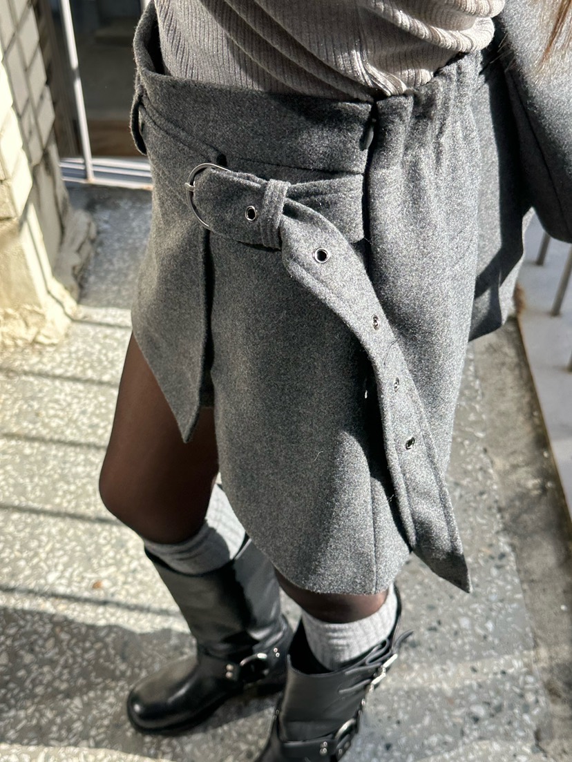 ZEROZERO東大門㊣實拍女裝新款職業25秋冬休閑裙褲羊毛腰帶ZEROZERO裙褲