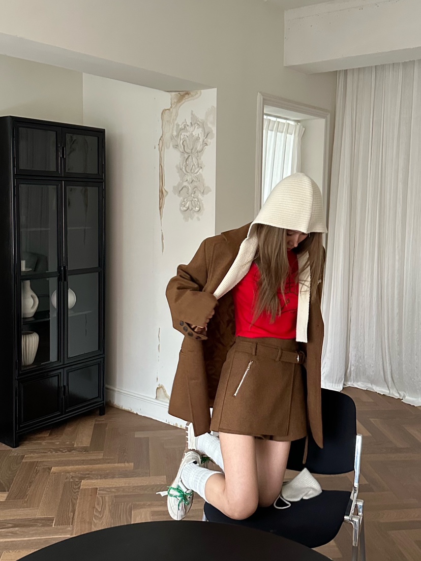 ZEROZERO東大門㊣實拍女裝新款職業25秋冬休閑裙褲羊毛腰帶ZEROZERO裙褲