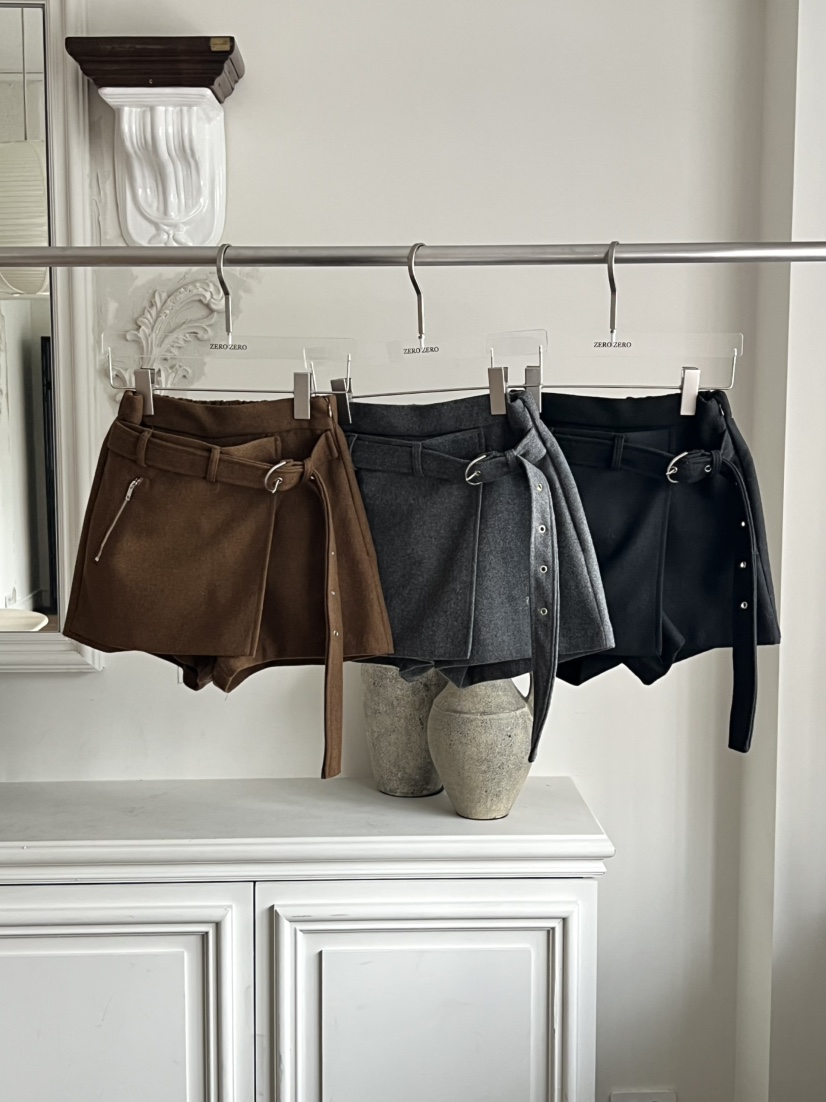 ZEROZERO東大門㊣實拍女裝新款職業25秋冬休閑裙褲羊毛腰帶ZEROZERO裙褲